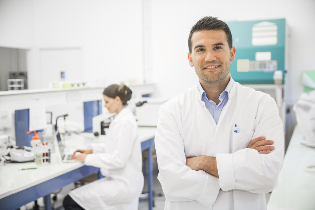 A research company owner in a lab